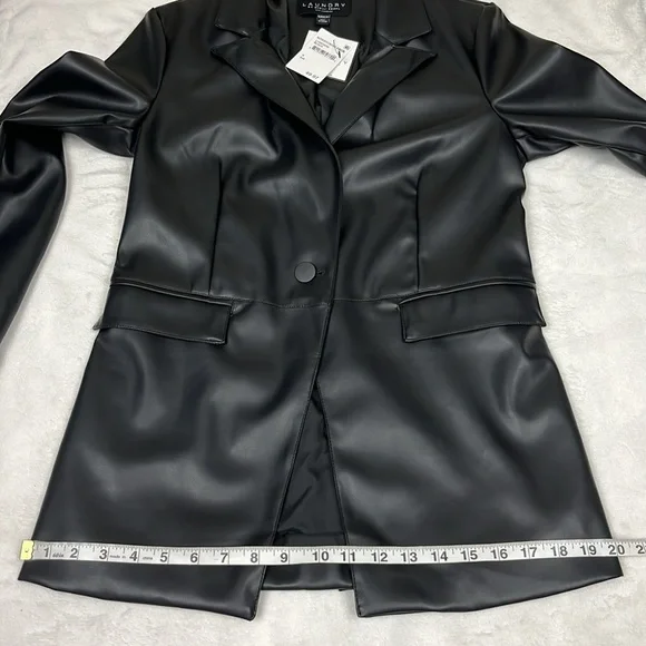 NWT Laundry By Shelli Segal Polyurethane Notched Collar Single Button Blazer S - Picture 14 of 15